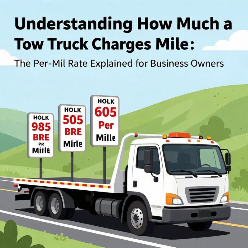 Visual representation of the different rates per mile for towing services.