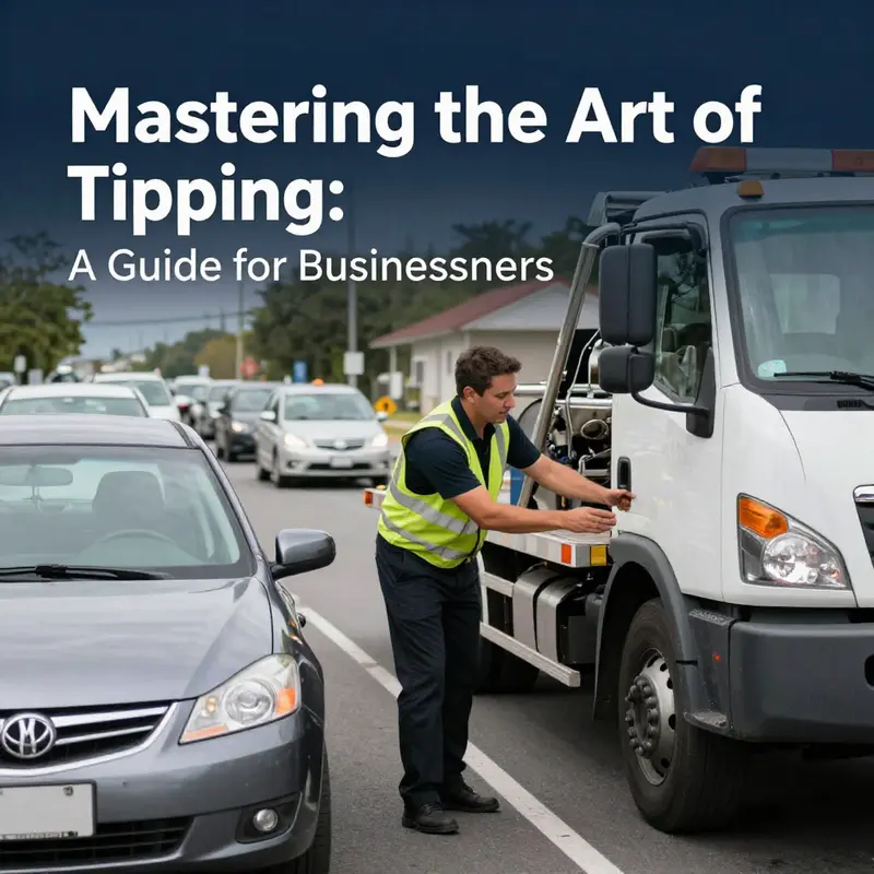 A tow truck driver providing support to a stranded motorist, emphasizing customer service.