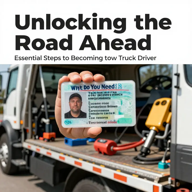 A tow truck driver showcasing necessary licensing credentials.