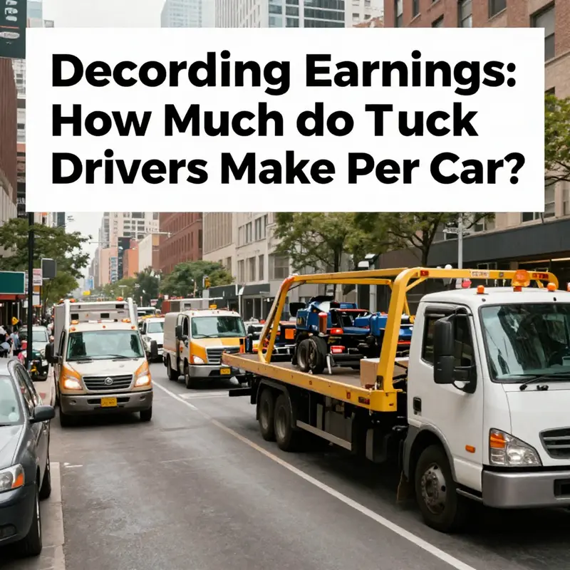 Tow truck drivers working in an urban environment, highlighting their hourly earnings.