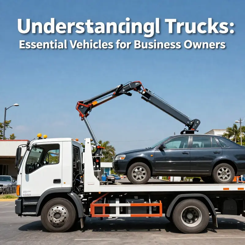 A tow truck lifting a vehicle with its hydraulic arm, demonstrating essential towing functionality.