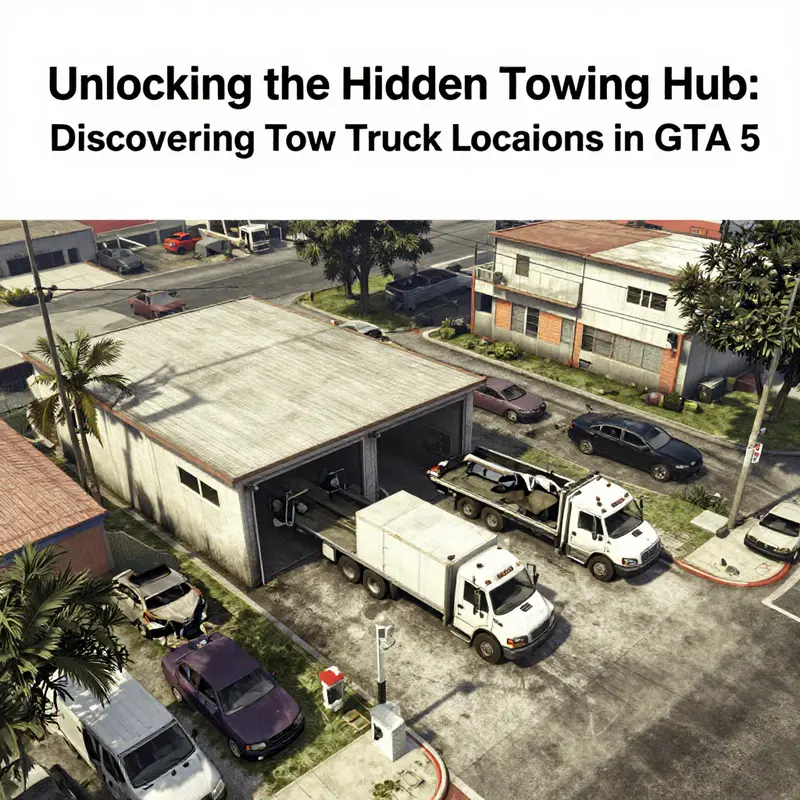 The Tow Truck Garage in La Puerta, the primary hub for tow trucks in GTA V.