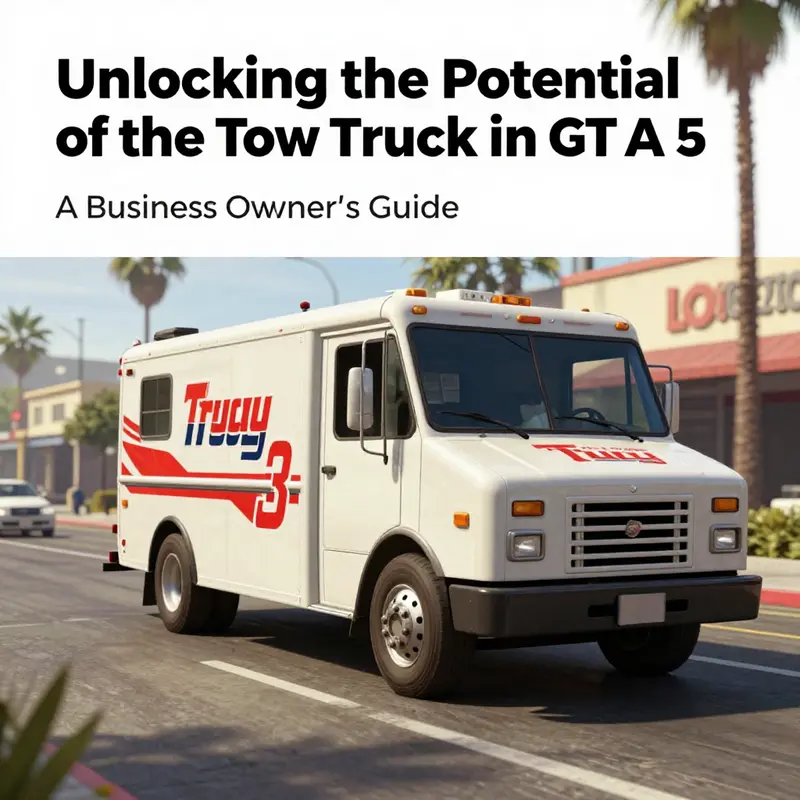Tow Truck driving in the streets of Los Santos, symbolizing its utility and adventure in GTA 5.