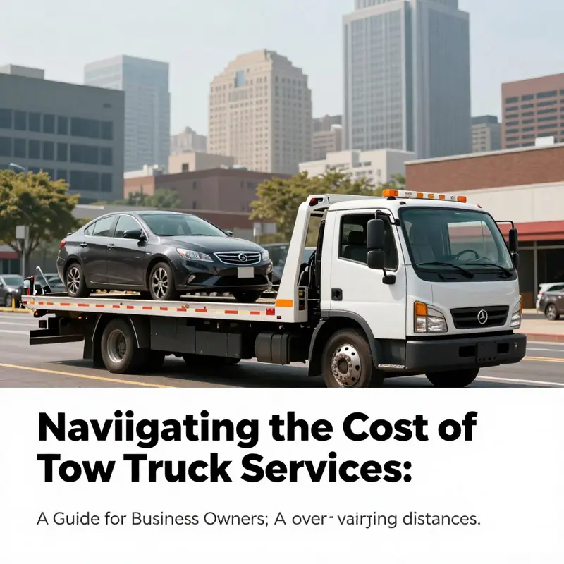 A tow truck responding to a vehicle emergency in a bustling city, illustrating the critical role of towing services for businesses.