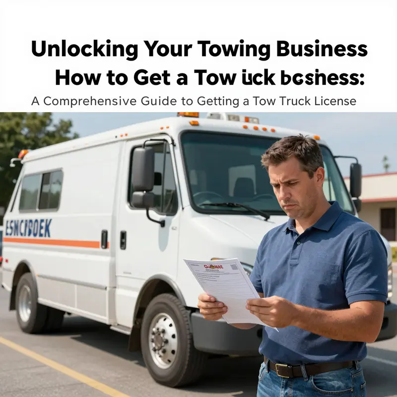 A determined driver preparing to apply for a tow truck license outside the DMV.
