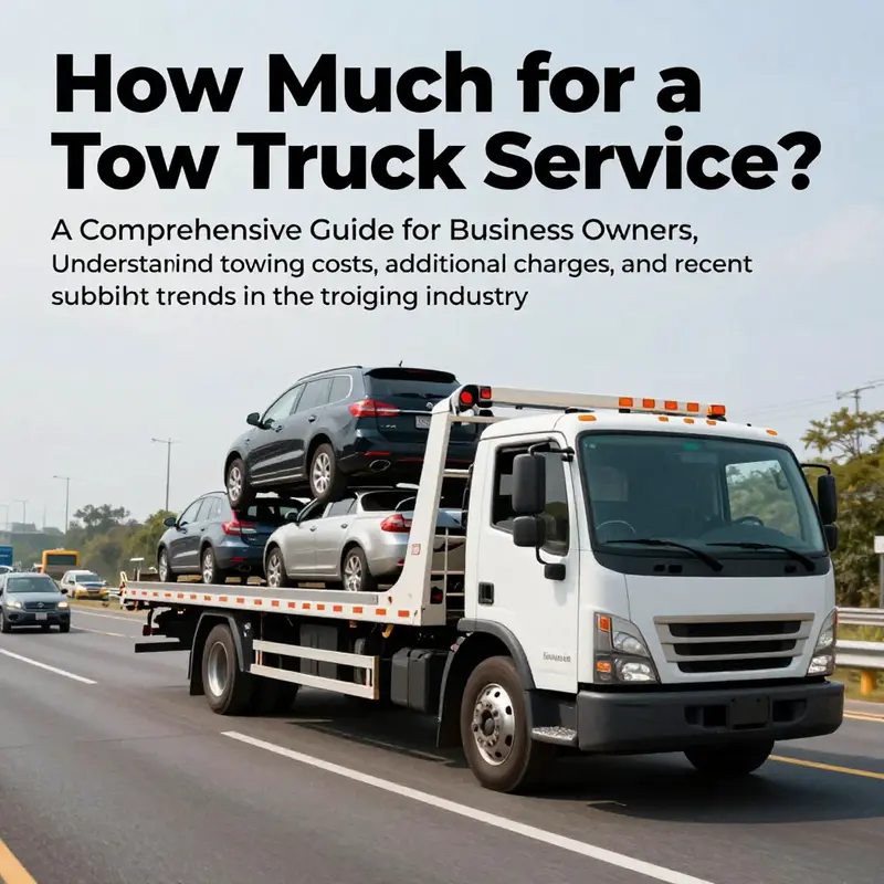 A vibrant image of a tow truck actively towing a vehicle on a busy highway, symbolizing the importance of towing services.