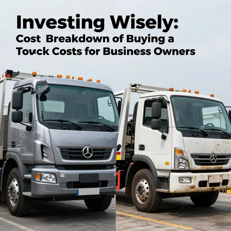 A visual comparison of new and used tow trucks highlighting pricing options.