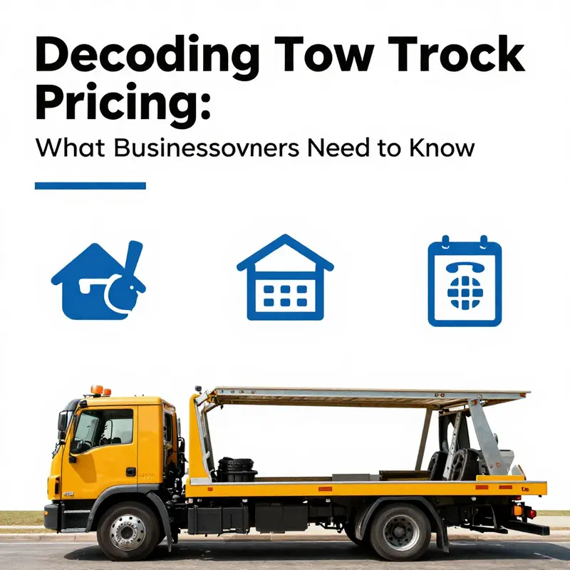 A comprehensive cover image of a tow truck illustrating pricing and service aspects.