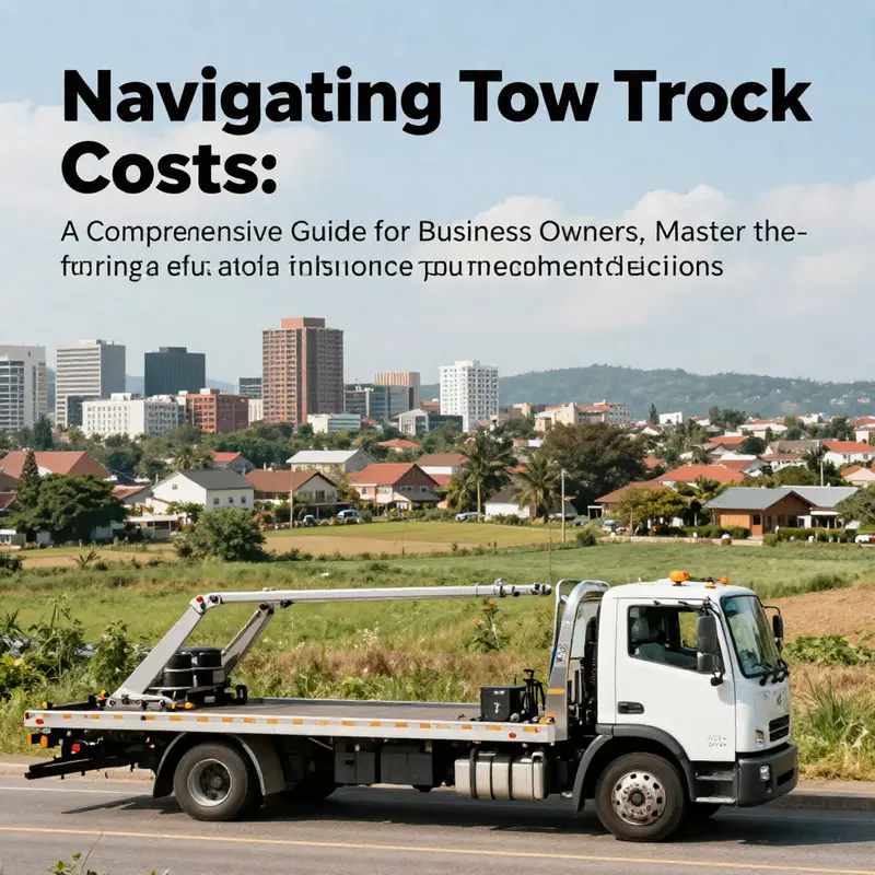 A tow truck on a busy road, effectively towing a vehicle against a backdrop of urban and rural scenery.