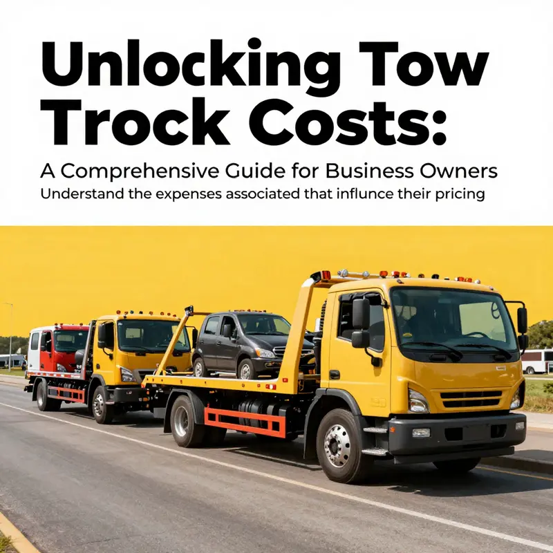 A cover image showcasing various types of tow trucks, ideal for illustrating the article on towing costs.