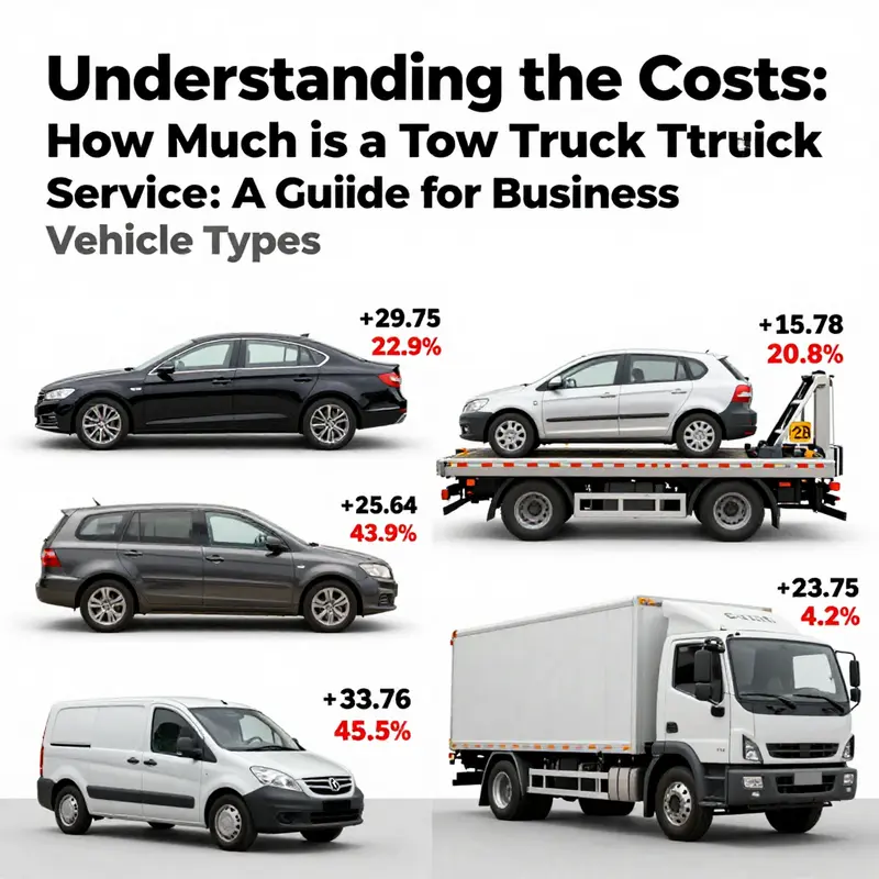 Towing cost estimates for various vehicle types, showcasing the range of potential expenses.
