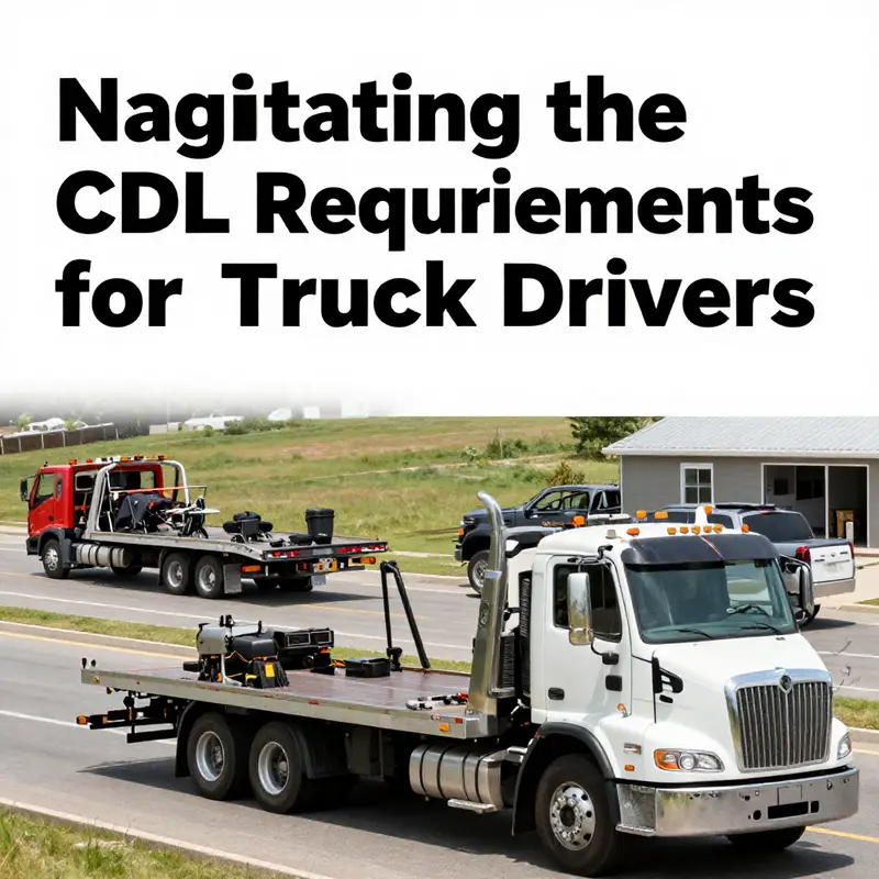 A heavy-duty tow truck illustrating vehicle specifications relevant for CDL requirements.