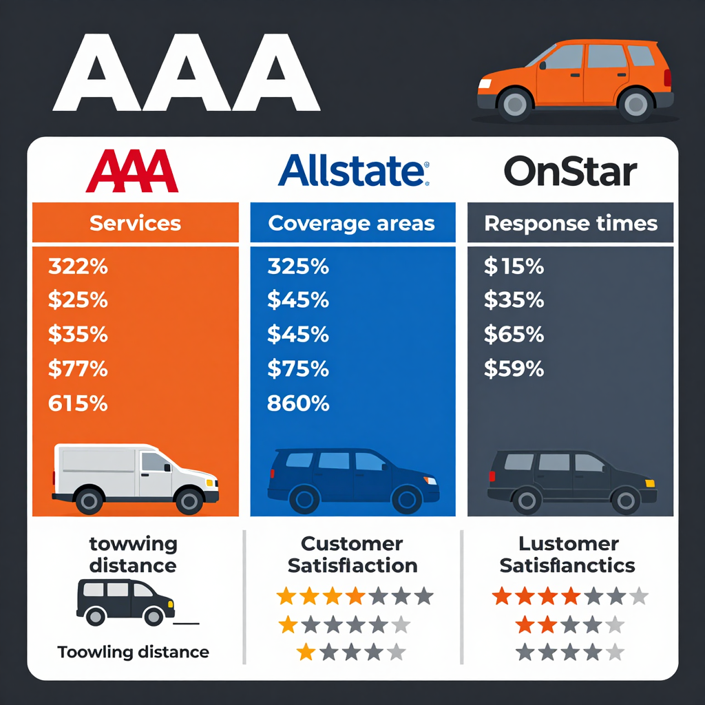 Infographic comparing AAA and other roadside assistance services