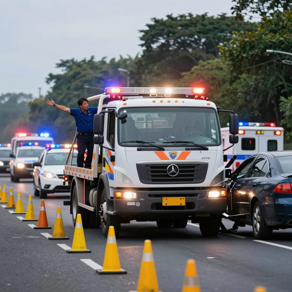 Tow Truck Driver in Action