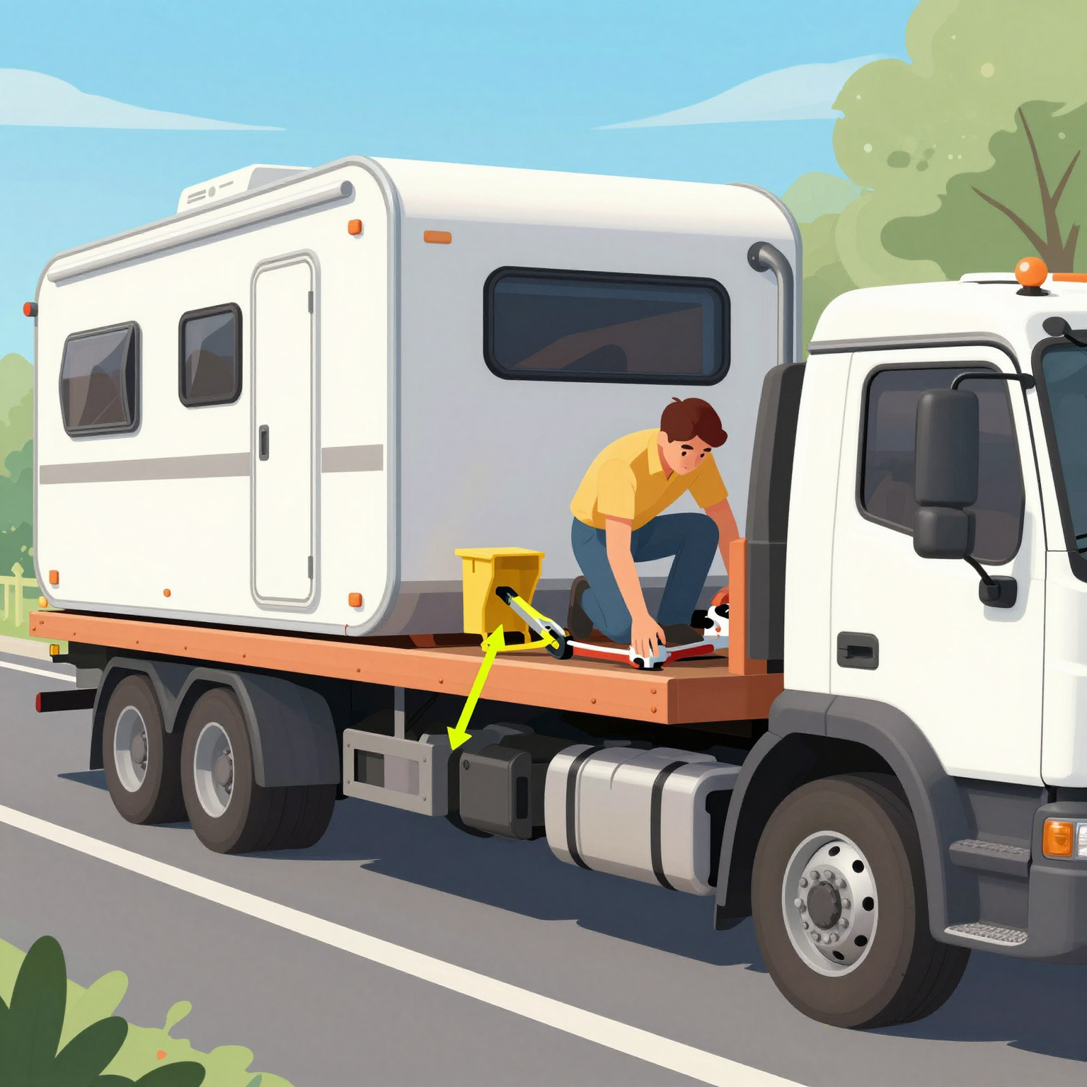 Illustration of safe towing practices
