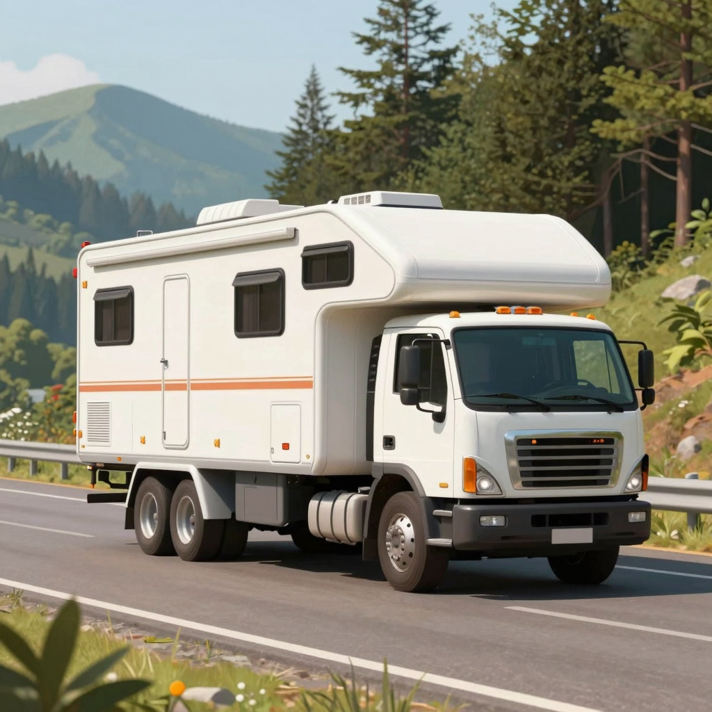 Truck Towing a Camper