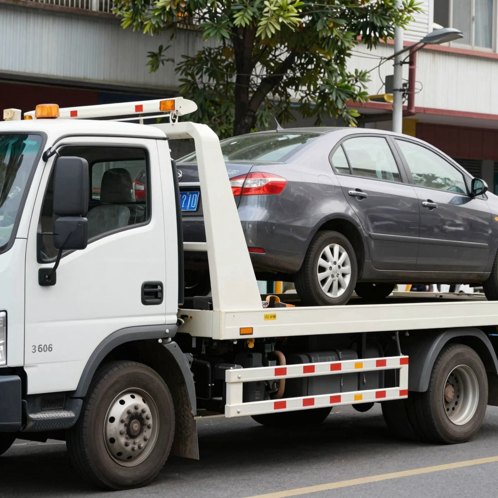 Tow Truck Towing a Car