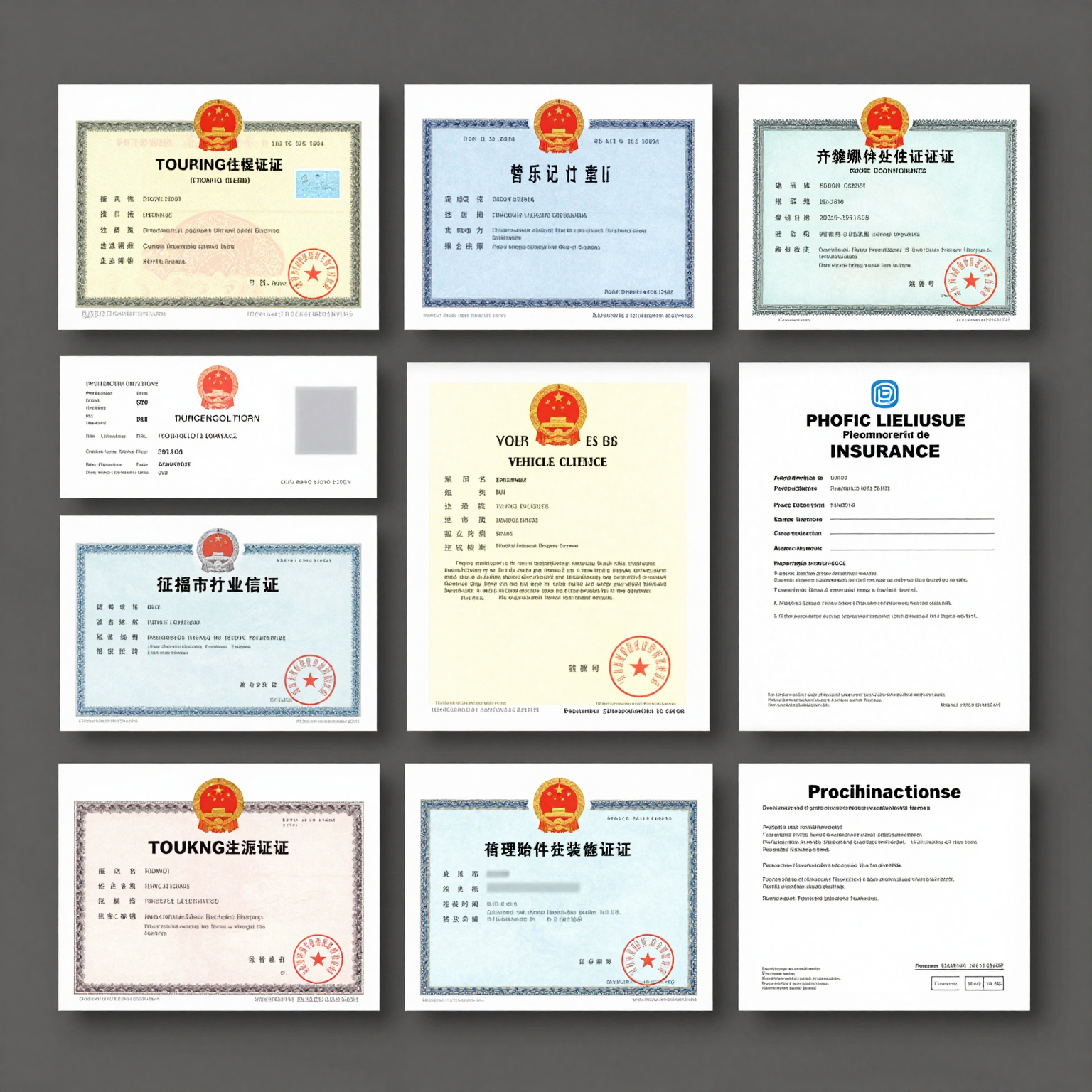 Licensing Documents for Tow Truck