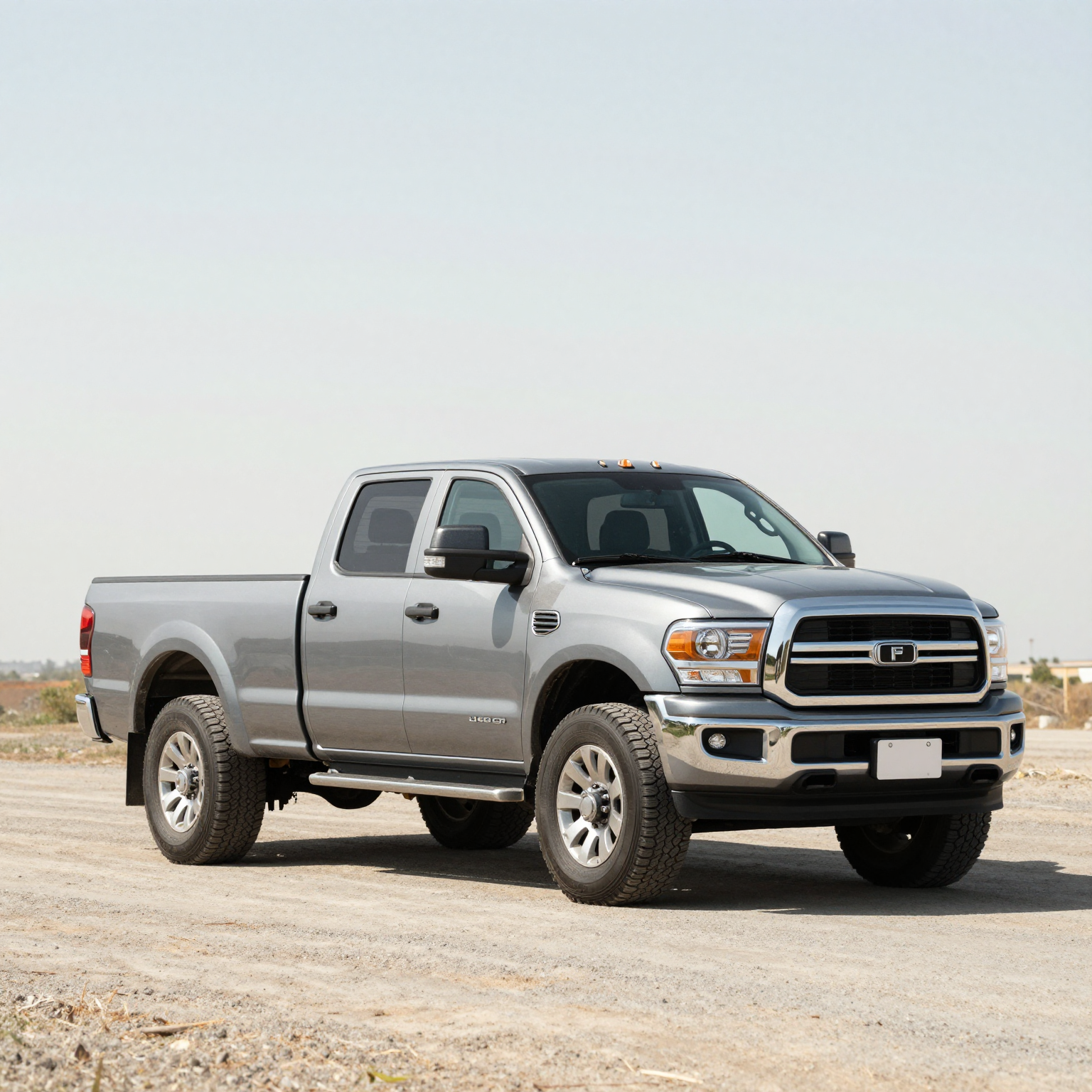 Pickup truck towing a trailer or equipment