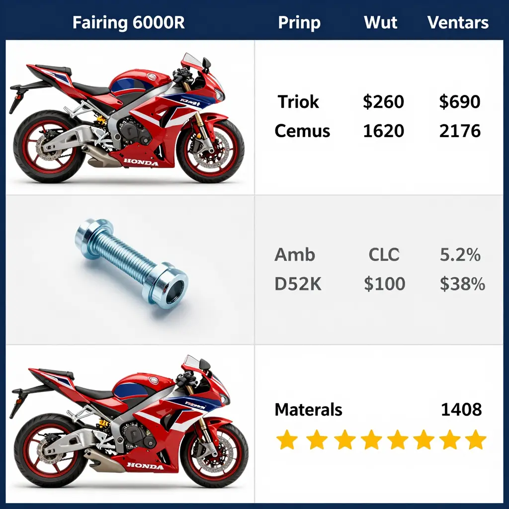 Fairing bolts comparison for Honda CBR600RR