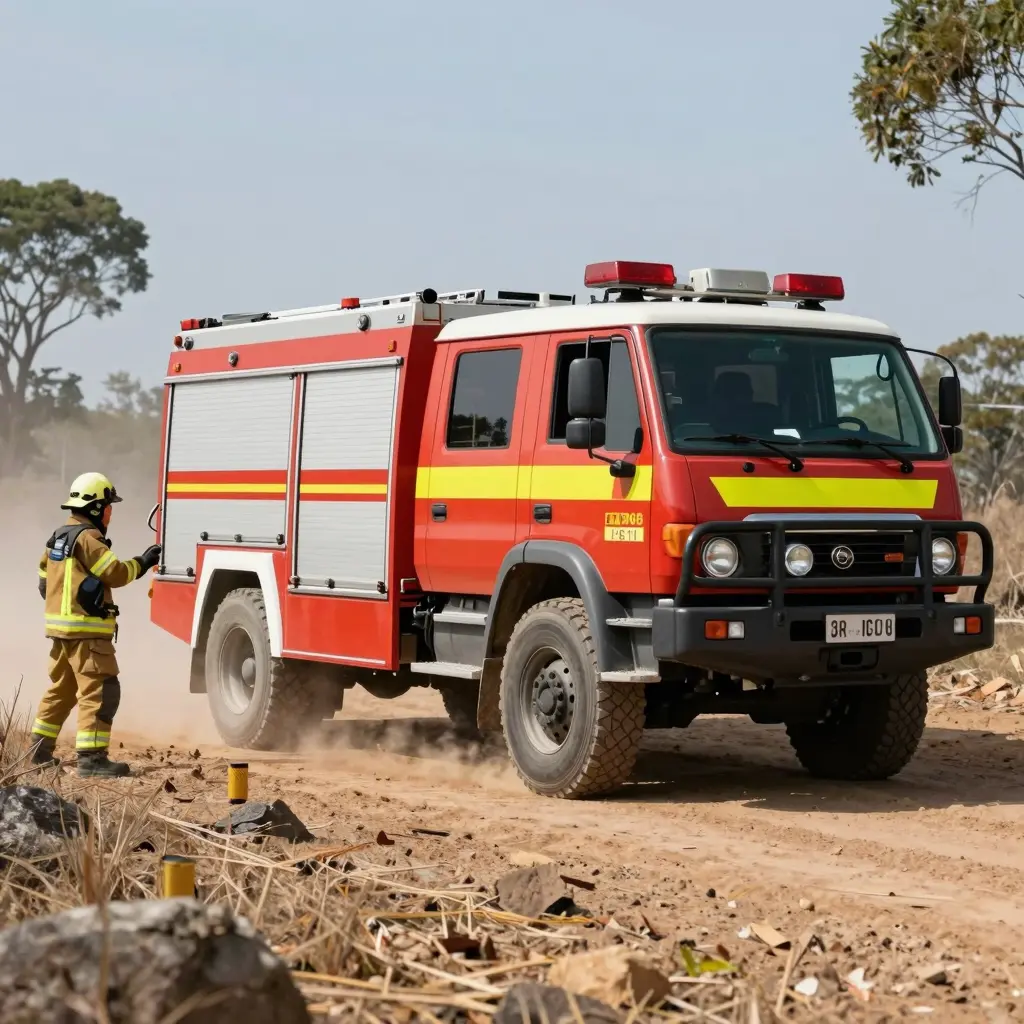 4WD fire truck in action