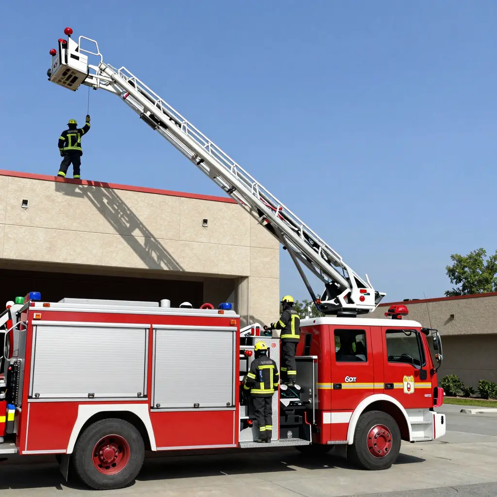 Fire Truck Ladder in Action